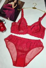 ست لباس زیر گیپور مخمل قرمز