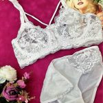 ست لباس زیر گیپور هرنس دار مدل برفینه