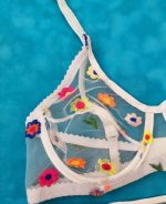 ست لباس زیر توری مدل رنگدونه سفید