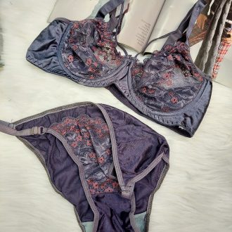 ست لباس زیر گیپور هارنس دار مدل آفتاب گردان