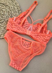 ست لباس زیر گیپور هارنس دار مدل ثمین