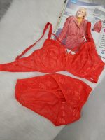 ست لباس زیر گیپور هارنس دار مدل گلبرگ(قرمز) - تصویر 3