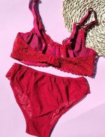 ست لباس زیر مدل صبا (زرشکی)