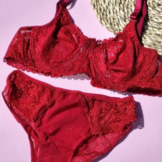 ست لباس زیر مدل صبا (زرشکی)