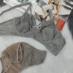 ست لباس زیر گیپور هارنس دار مدل کاج (طوسی کدر)