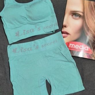 ست نیم تنه و شورت مدل لیزا(آبی آسمانی)