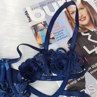 ست لباس زیر فانتزی مدل مونیکا (سورمه ای )