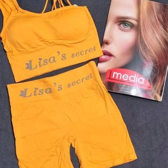 ست نیم تنه و شورت مدل لیزا(نارنجی یا انبه ای)