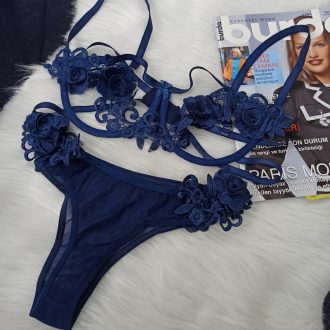 ست لباس زیر فانتزی مدل مونیکا (سورمه ای )