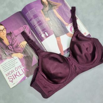 سوتین پرلون فنردار (بادمجانی)