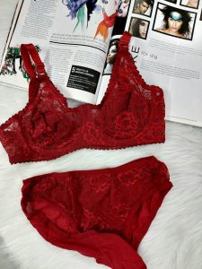 ست لباس زیر گیپور مدل لیندا(زرشکی)