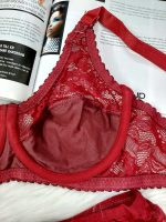 ست لباس زیر گیپور مدل لیندا(زرشکی) - تصویر 3