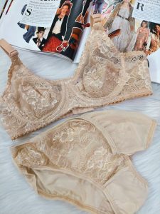 ست لباس زیر گیپور مدل لیندا(کرمی)