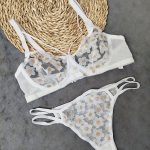 ست لباس زیر توری مدل رنگدونه سفید